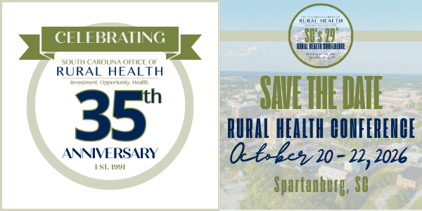 Save the Date for the Rural Health Conference, October 20 through 22, 2026 in Spartanburg South Carolina 